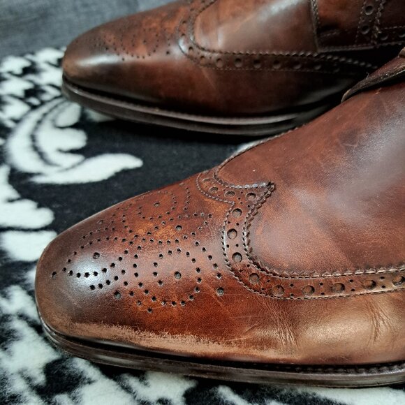 %Magnanni Men Oxford Dress Shoes Brown Size 9.5 W / D6 main image 4